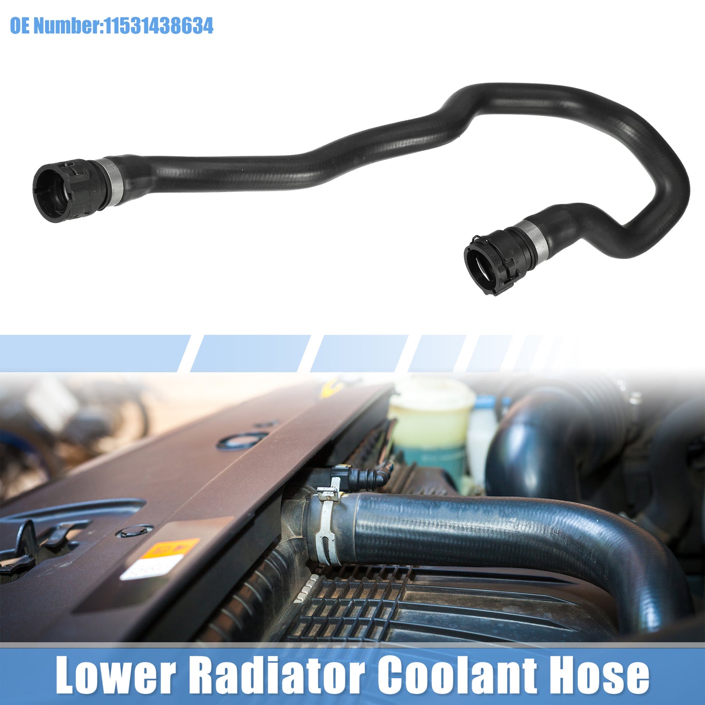 1 Pcs Radiator Coolant Hose No.11531438634 for BMW 525i Base 2.5L 2001-2003