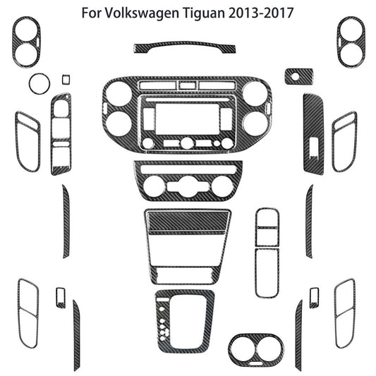 31Pcs Carbon Fiber Full Interior Kit Cover Trim for Volkswagen for Tiguan 2013-2017