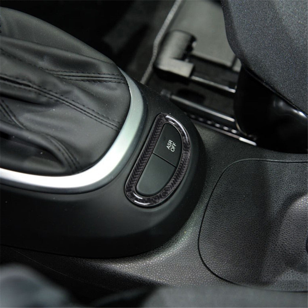 Carbon Fiber Gear Shift Console Button Trim For 2014-2017 for Fiat 500L