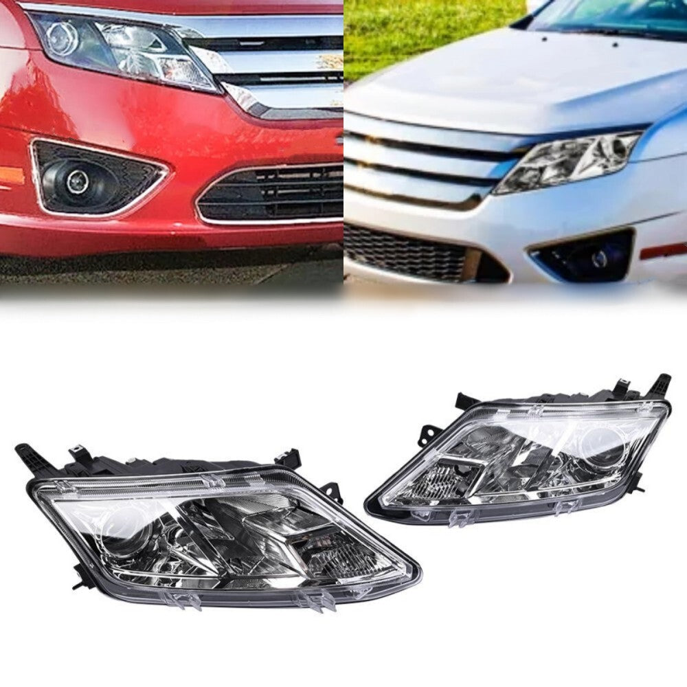 2pcs For 2010-2012 for Ford Fusion Headlights Headlamps Assembly Chrome Left+Right