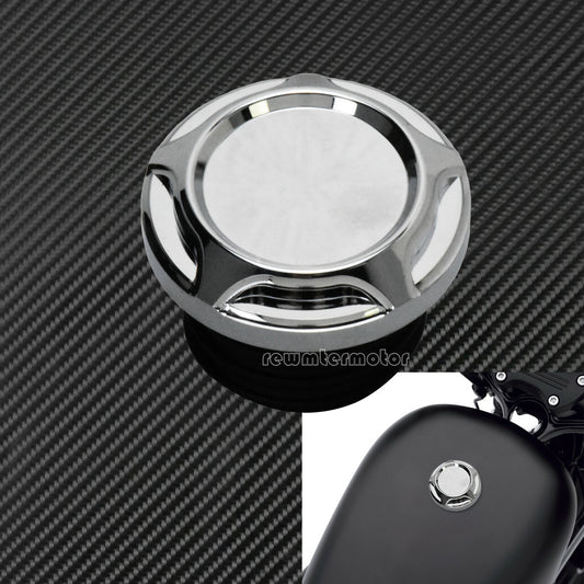 CNC Cut Chrome Gas Cap Fuel Tank Right-hand Thread Fit for Harley Dyna Softail