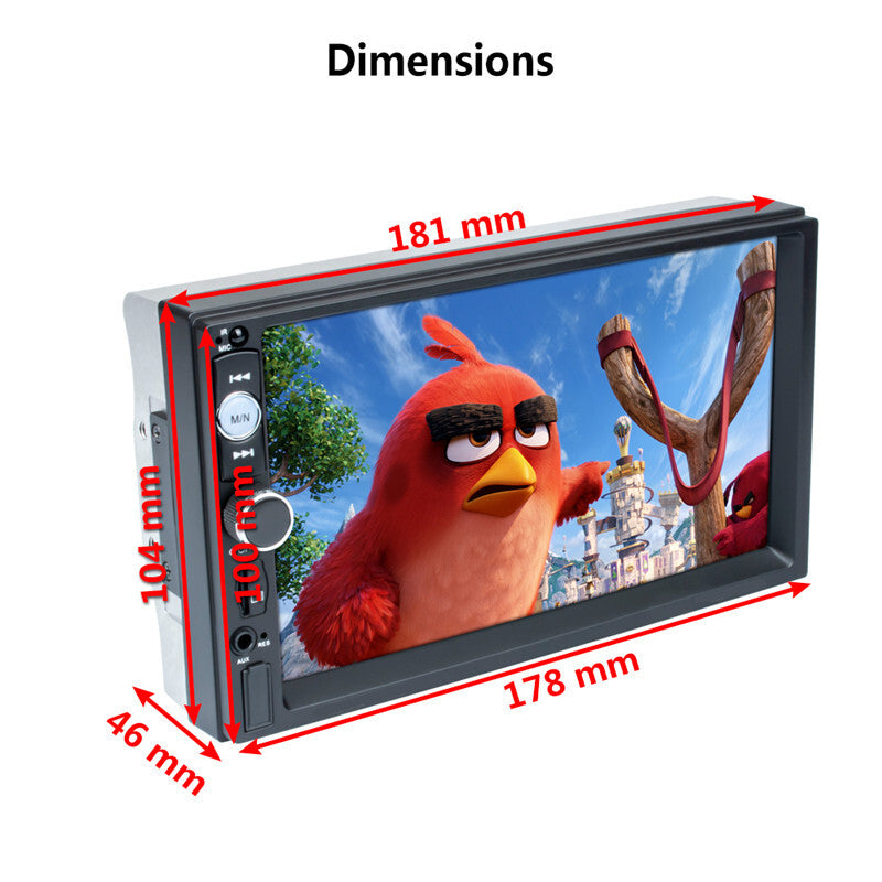 2Din 7 Car MP5 Radio Stereo Autoradio Player Support Rear View Camera Mirrolink