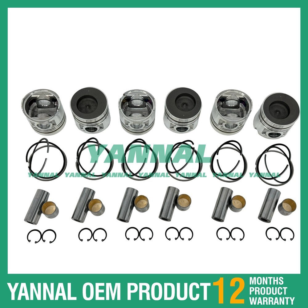 6-piece piston ring set for Nissan FE6 VF 05 H 50 U blade diesel forklift engine