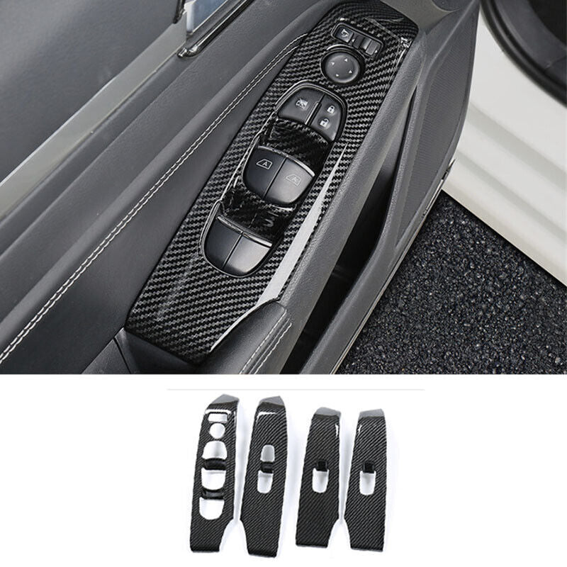Carbon ABS interior door window switch cover for Nissan Altima 2019-2023
