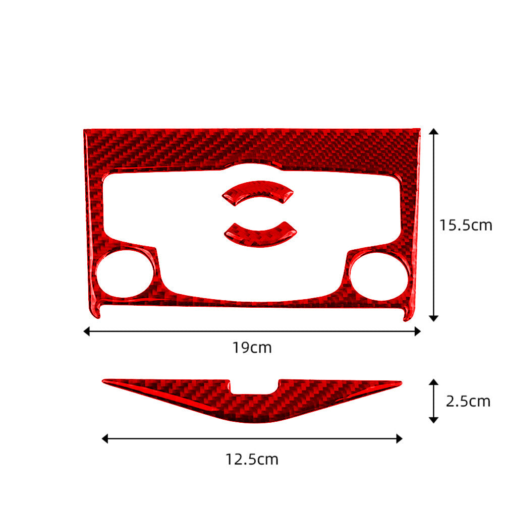 Red Carbon Fiber Central CD Control Panel Trim for Chevrolet for Cruze 2009-2015