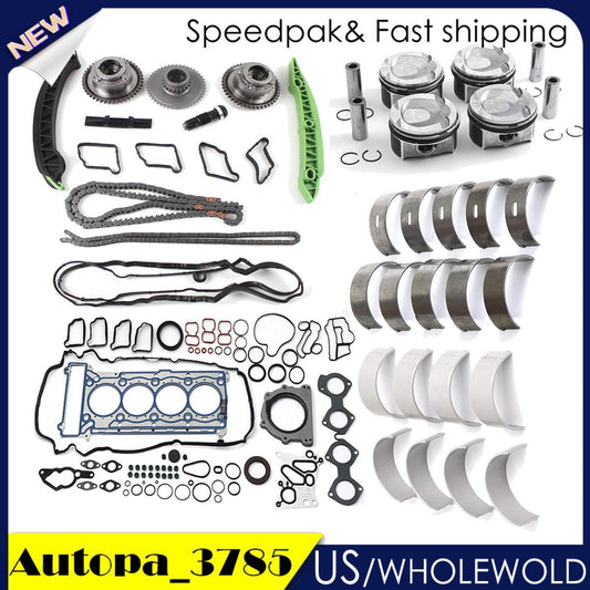 M271 Engine Rebuild Kits Timing Chain Pistons Rings Set ¦µ82mm for Mercedes-Benz