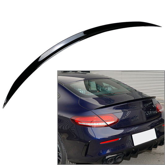 Tail Wing Rear Trunk Spoiler Black for Mercedes-Benz C-Class Coupe C205 2015-21
