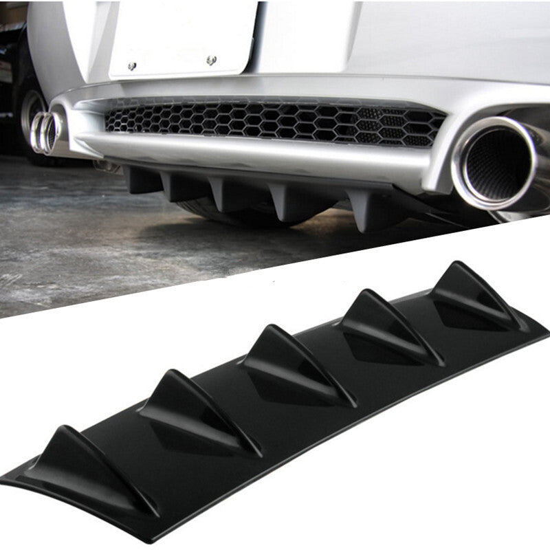 1Pcs Car Rear Body Bumper Lip Diffuser Shark Fin Spoiler Gloss Black 5 Shark Fin