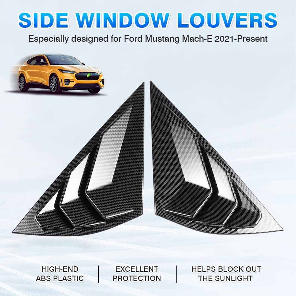 1/4 25 cent side window louver scoop cover ventilation carbon fiber for Ford for Mustang