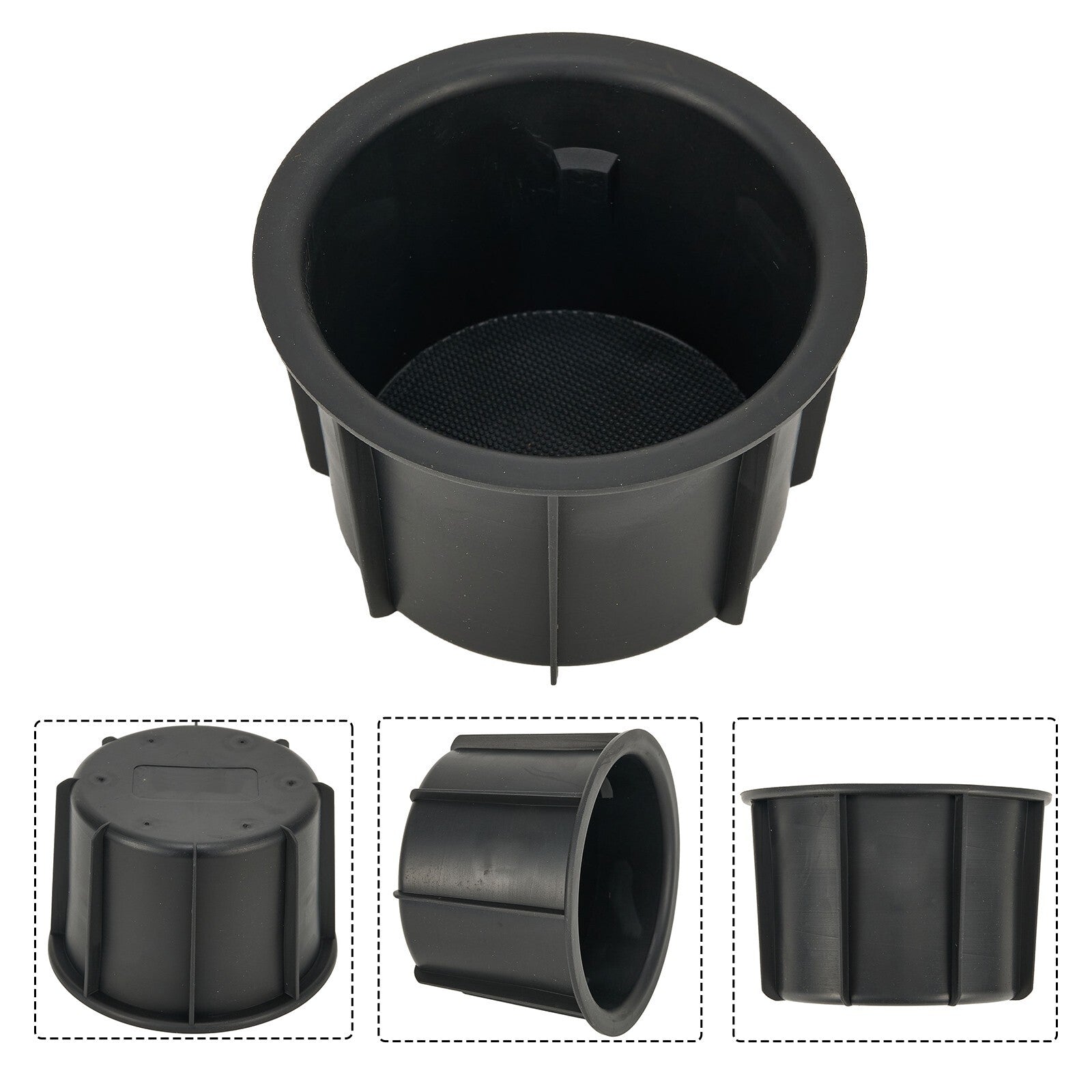 Automotive Grade Rubber Cup Holder Insert for Toyota Center Console Black Color