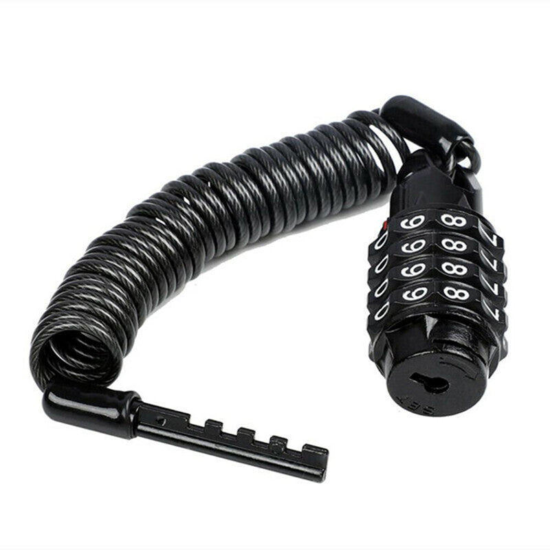 Motorcycle for Mini Helmet Lock Chain 4 Digit Password Anti-theft Hanging Hook Cable