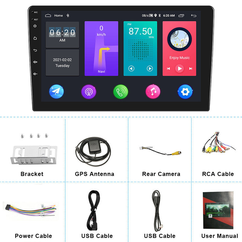 Car Multimedia Player Andriod GPS Navigation Bluetooth Radio Wifi USB FM Mirror