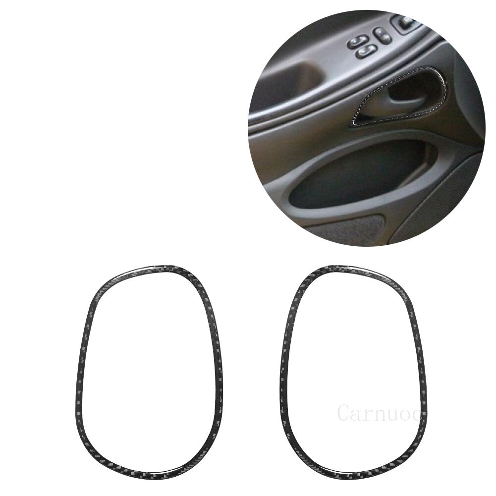 2Pcs Carbon Fiber Door Handle Cover Trim for Ford for Mustang Convertible 2001-2004