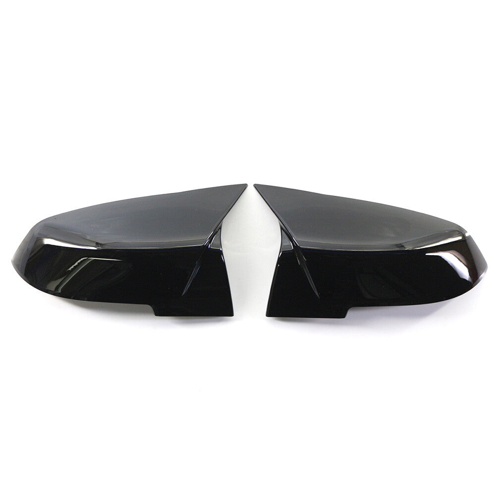 2x Gloss Black Rearview Mirror Cover Caps Fit for BMW 1 2 3 4 Series X1 M2 I3 I3S