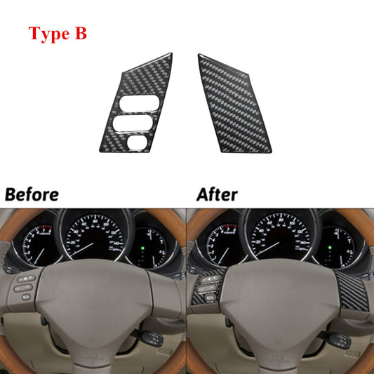 Carbon Fiber Steering Wheel Button Cover Trim for LEXUS RX330 RX350 04-09 Type B