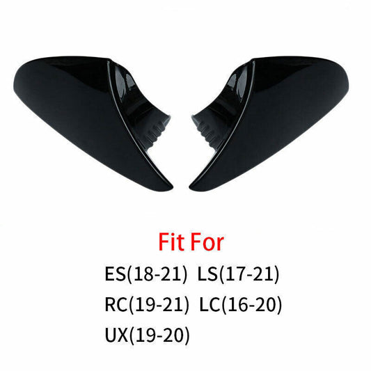 Bright Black OxHorn Side Door Mirror Cover Trim for Lexus RC 19-2021 for ES LS LC UX