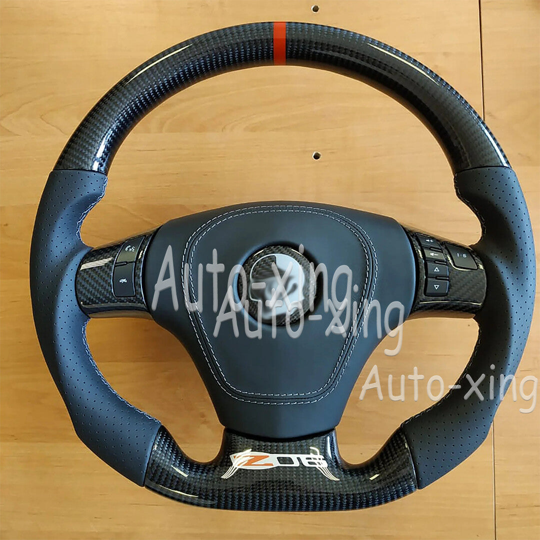 Real Carbon C6 Button Cover for Corvette Steering Wheel Trim 2006-13 Replacement