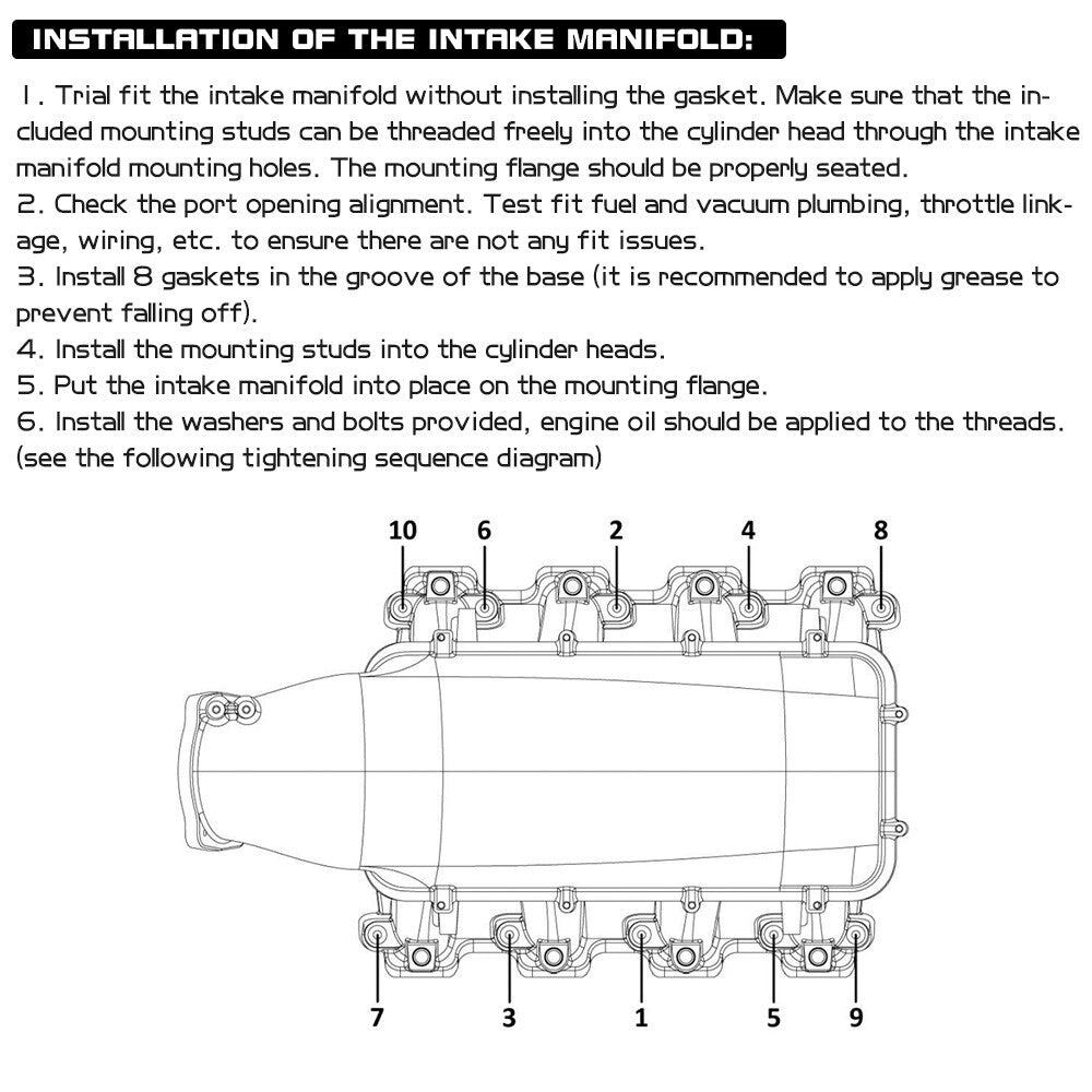 High Profile Intake Manifold  Throttle Body SL For LS1 LS2 LS6 4.8L 6.0L 102mm