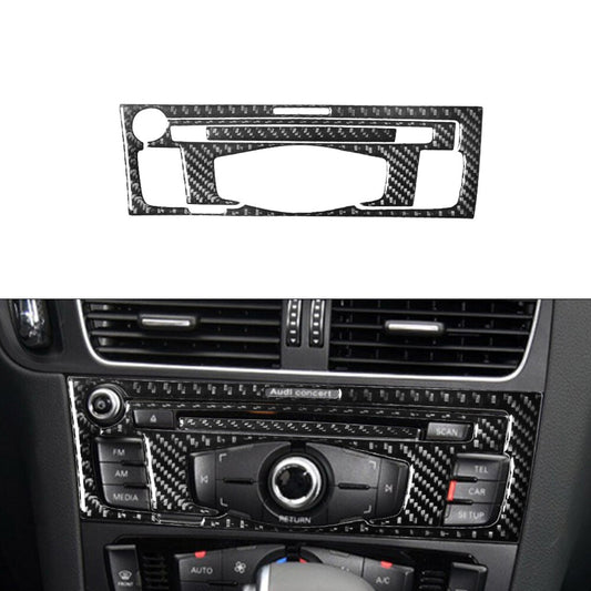 3Pcs CD Player Radio Frame Trim Cover Decor Carbon Fiber for Audi Q5 2009-2017
