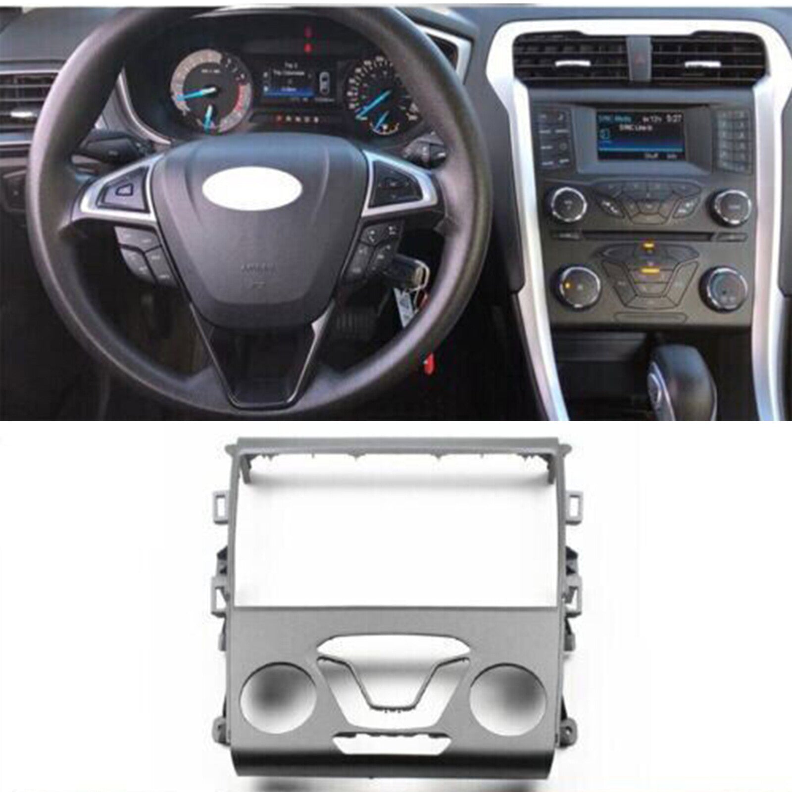 Stereo radio Fascia dashboard 2-inch frame replacement for Ford Fusion Mondeo 13-18