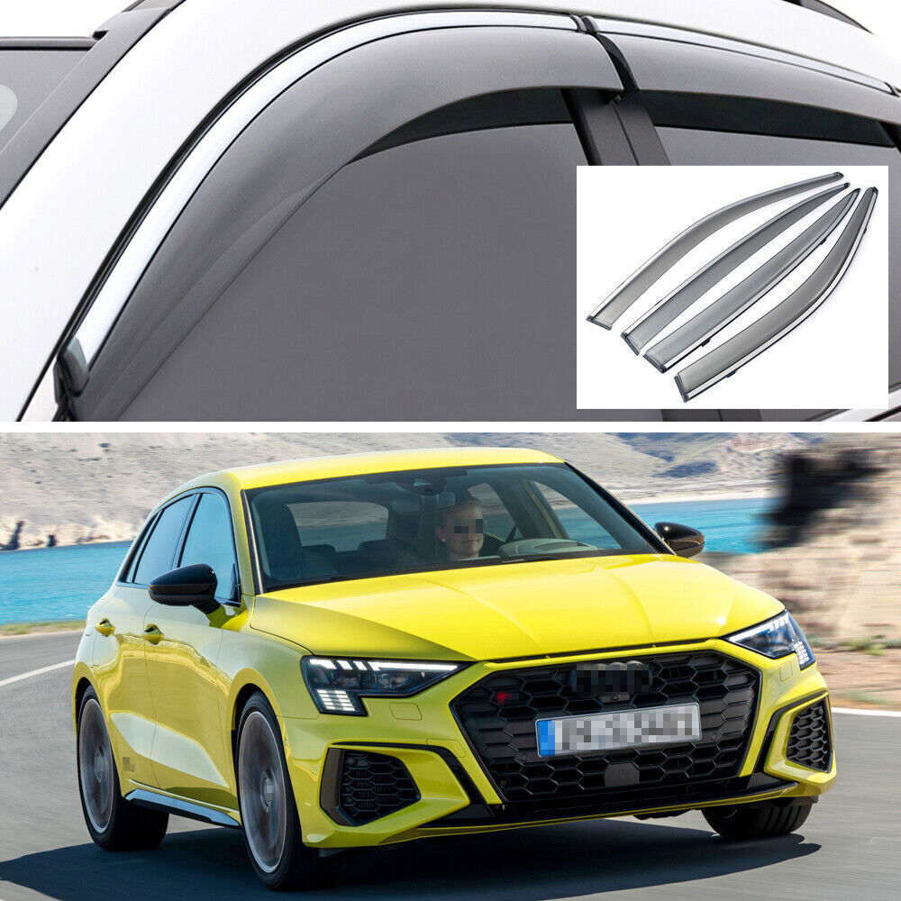 4X Window Deflector Visors Rain Guards Vent Shade for 20-2024 for Audi A3 Hatchback
