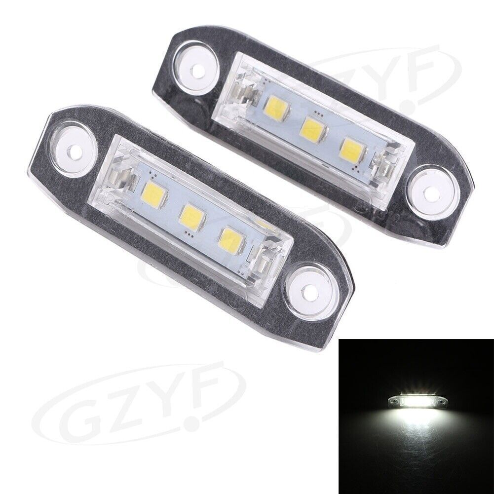 2 x LED License Plate Lights White Lamps for VOLVO S80 S60 C70 V70 XC70 XC60
