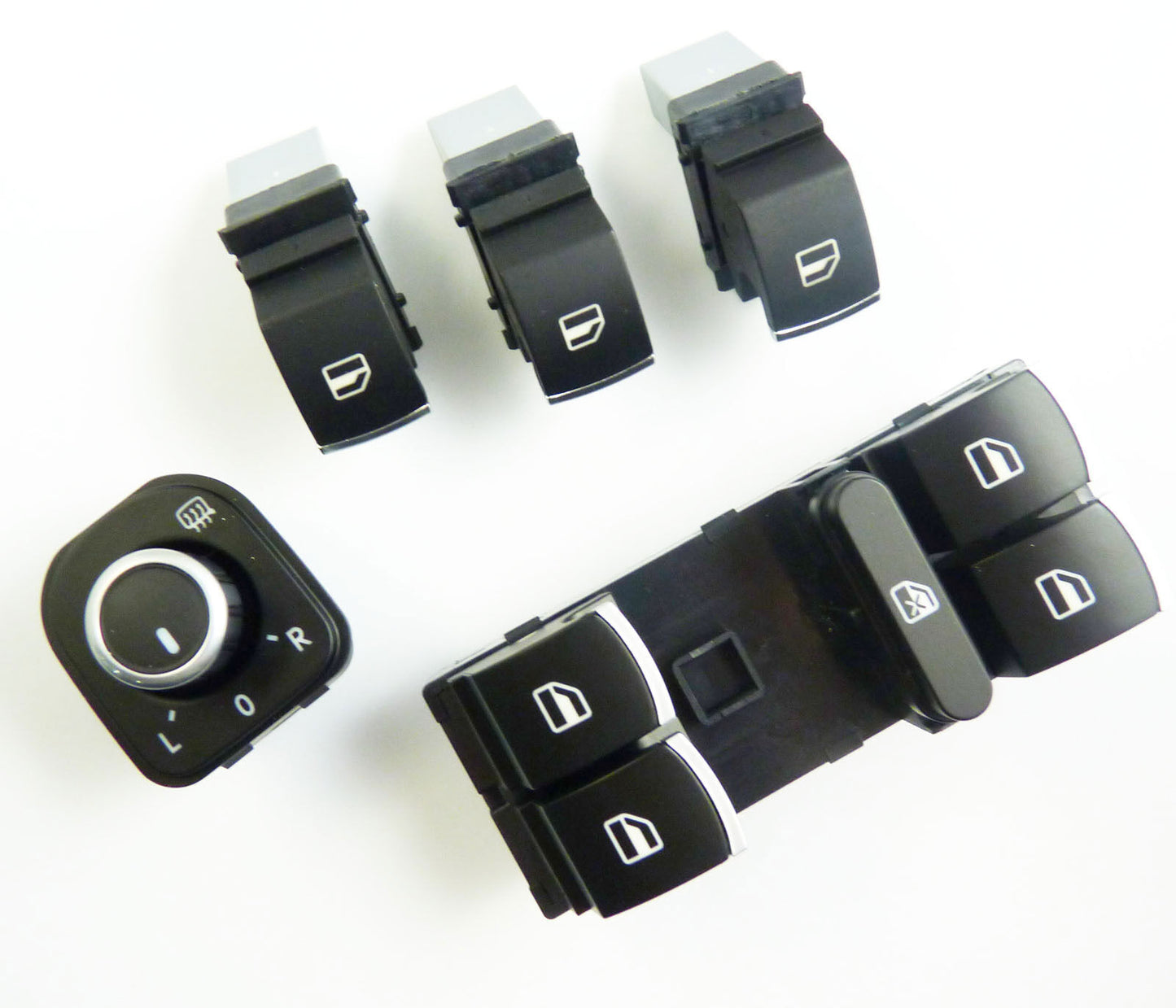 for VW for Jetta MK5 6 for Passat B6 for Golf Mirror Window Switch Chrome Kit Set 5Pcs NEW