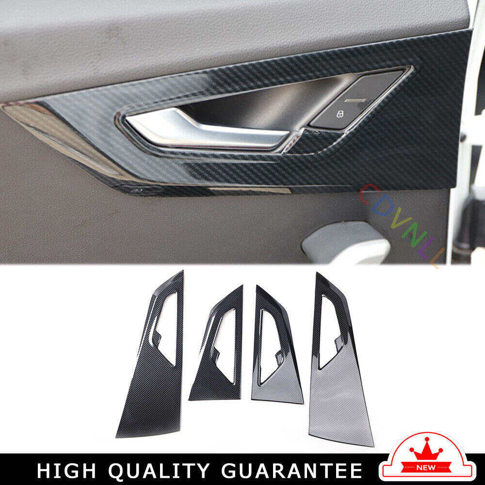 Car Inner Door Panel Cover Decor Trim 4 Fit for Audi Q2L 2018-2021 Carbon Fiber