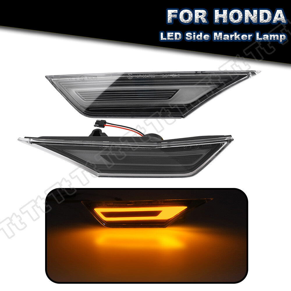 Two-switch LED side marker turn signal lights with clear display suitable for 2016-2021 for Honda Civics.
