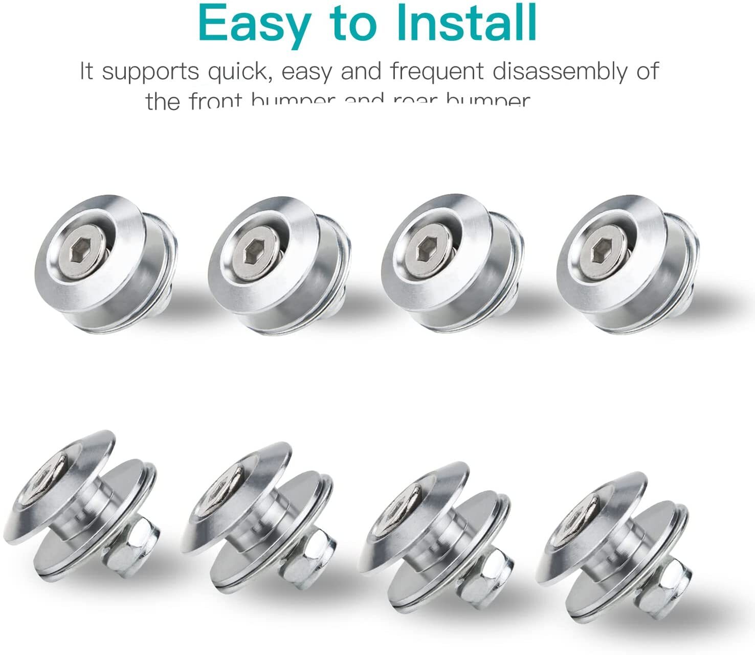 8-Piece JDM Aluminum Alloy Automotive Quick-Release Fastener Backstop Mudguard Cover Kit
