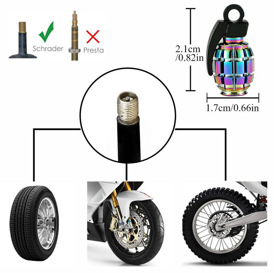 4-piece car tire valve cover rod air dust cover red bullet  for ford