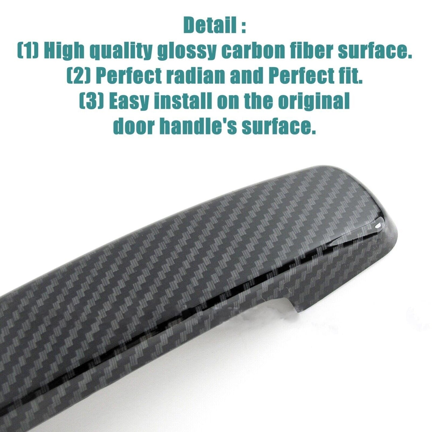 Shiny Carbon Fiber Cover Trim for 08-13 for Infiniti GG37 Side for Smart Door Handle