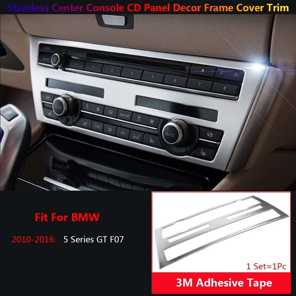 Stainless Steel for BMW 5 Series GT F07 Car Center Console CD Panel Cover Trim