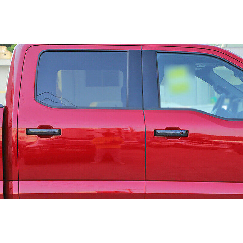 for Ford F-150 F150 2021-2023 Carbon Fiber Side Door Handle Molding Cover Trim