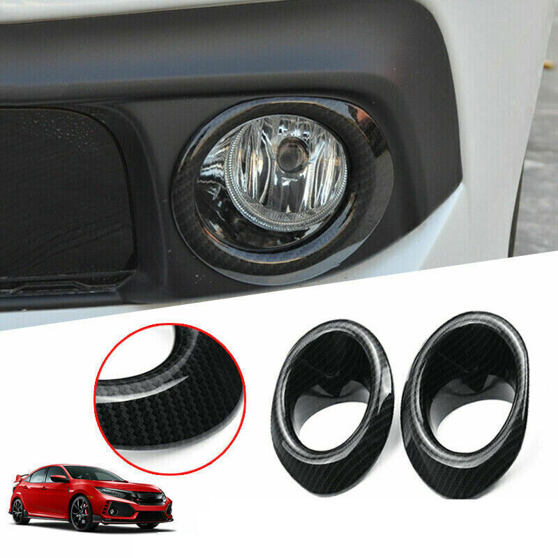 for Honda for Civic Sedan 19-2021 Carbon Fiber Front Fog Light Lamp Ring cover Trim