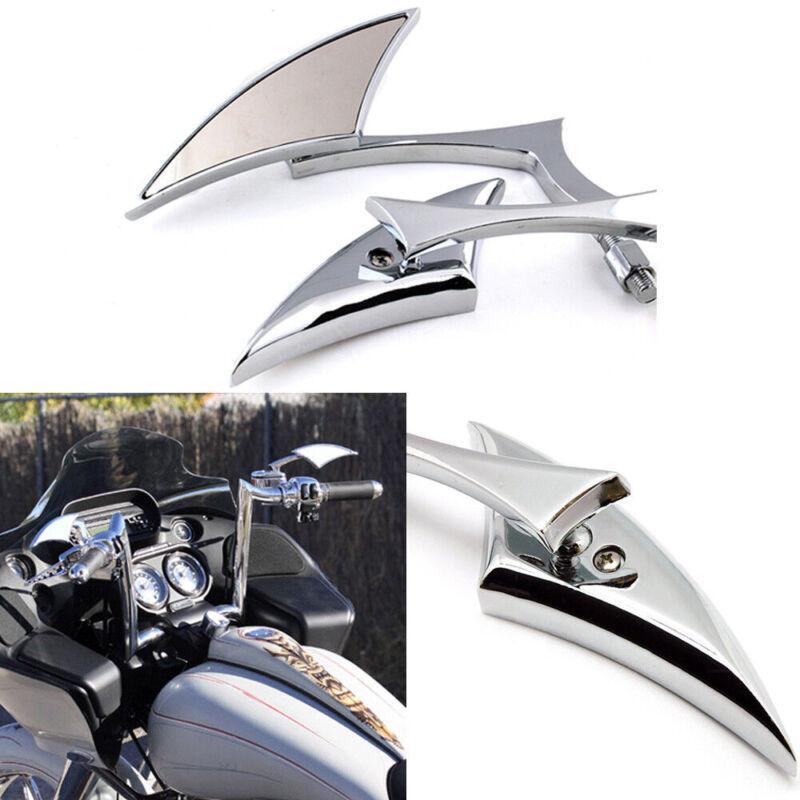 2X CHROME TEARDROP CUSTOM REARVIEW MIRRORS for HARLEY MOTORCYCLE CRUISER CHOPPER