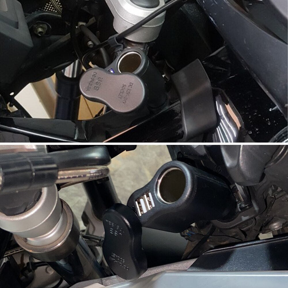 for BMW Dirt Bike Plug Dual USB Charger Cigarette Lighter Socket Adapter T