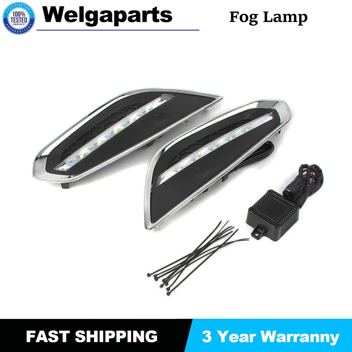 Pair Left+Right for Volvo S60 T5 09-13 Fog Lamp Front Daytime Running Lights New