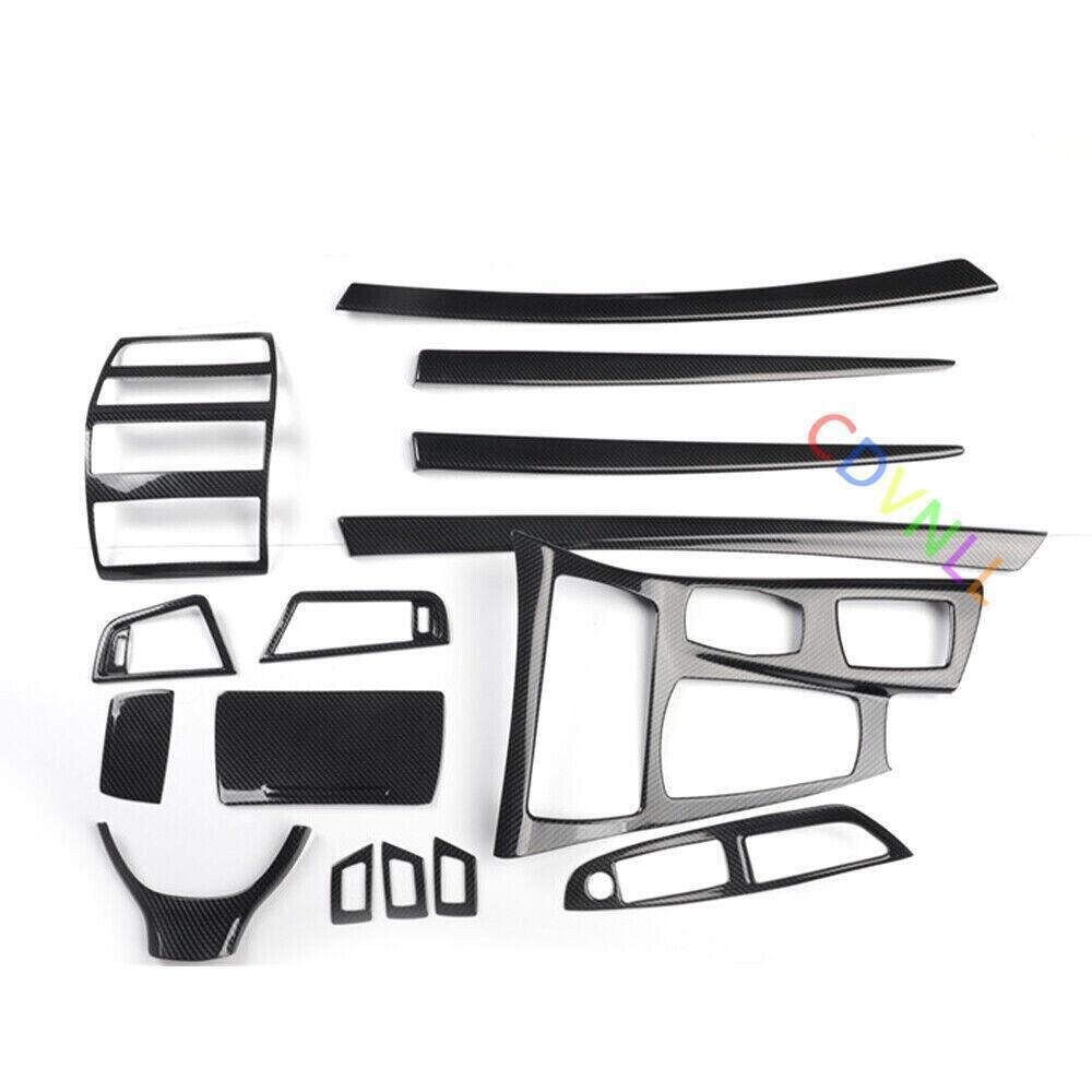 Fit for BMW 5 Series 2011-16 Carbon Fiber Interior Full Moulding Decor Cover Kit