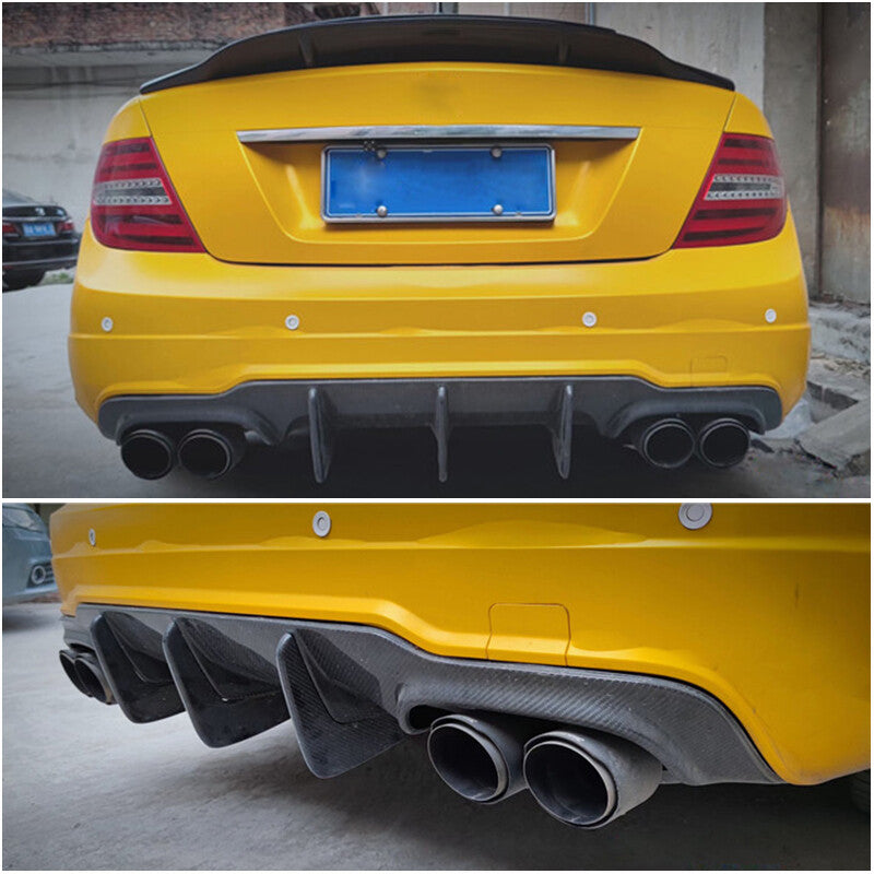 Fit for Mercedes-Benz W204 C63 AMG 2012-15 Carbon Fiber Rear Bumper Diffuser Lip