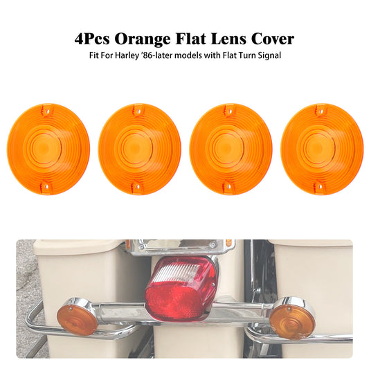 4x Amber Turn Signal Light Lens Cover for Harley Touring Electra Glide 1986-2023