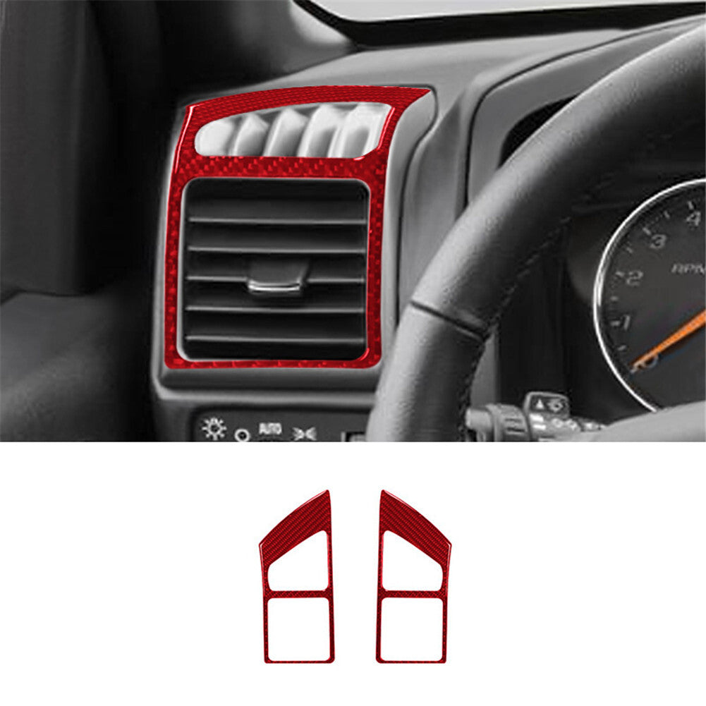 2X Red Carbon Fiber Front Air Vent Cover For Colorado 2004-2012/ for Canyon 2005-2012