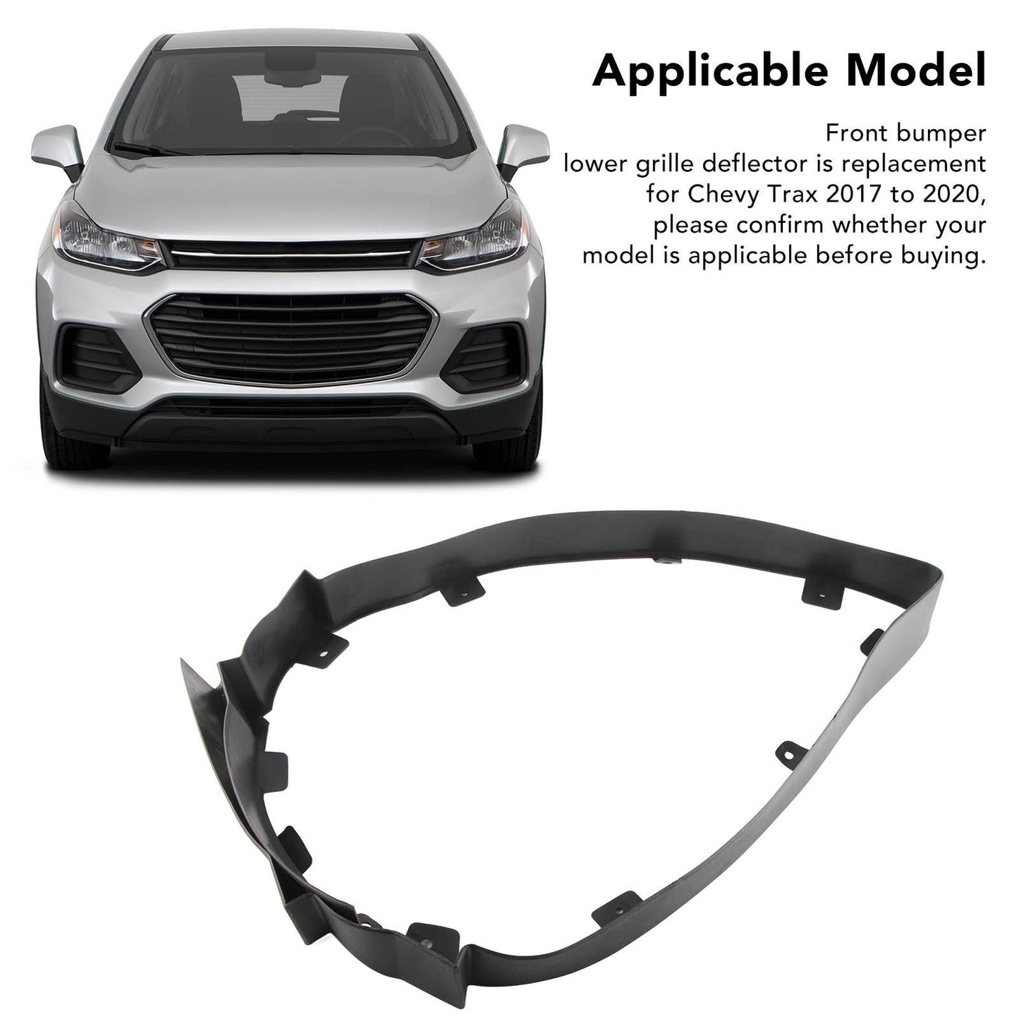 Front Bumper Lower Grille Deflector 42537715 42345145 42546377 Black Bumper