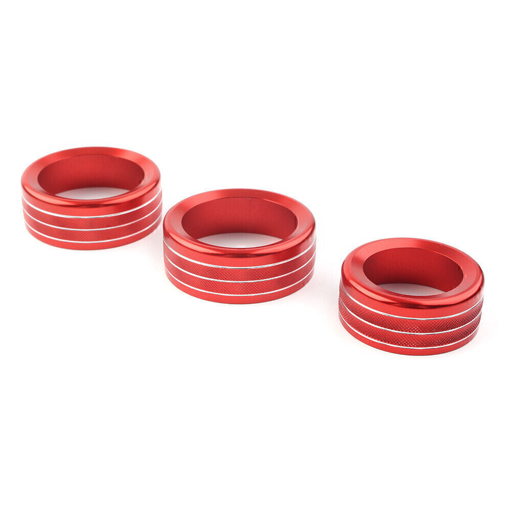 3x red console AC switch knob ring trim for Alfa Romeo Giulia for Stelvio 2017-2020