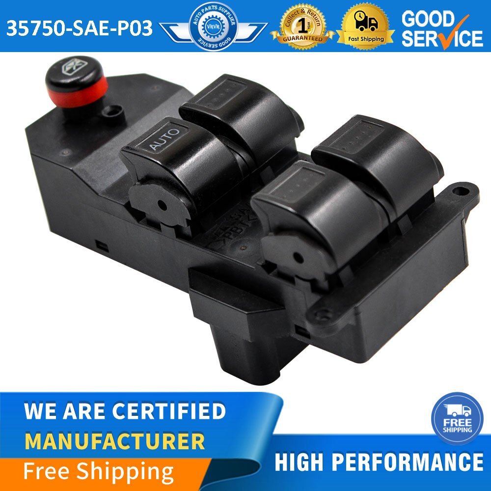 Power Master front left window switch 35750-SAE-P03 for 2001-2005 for Honda Civics.