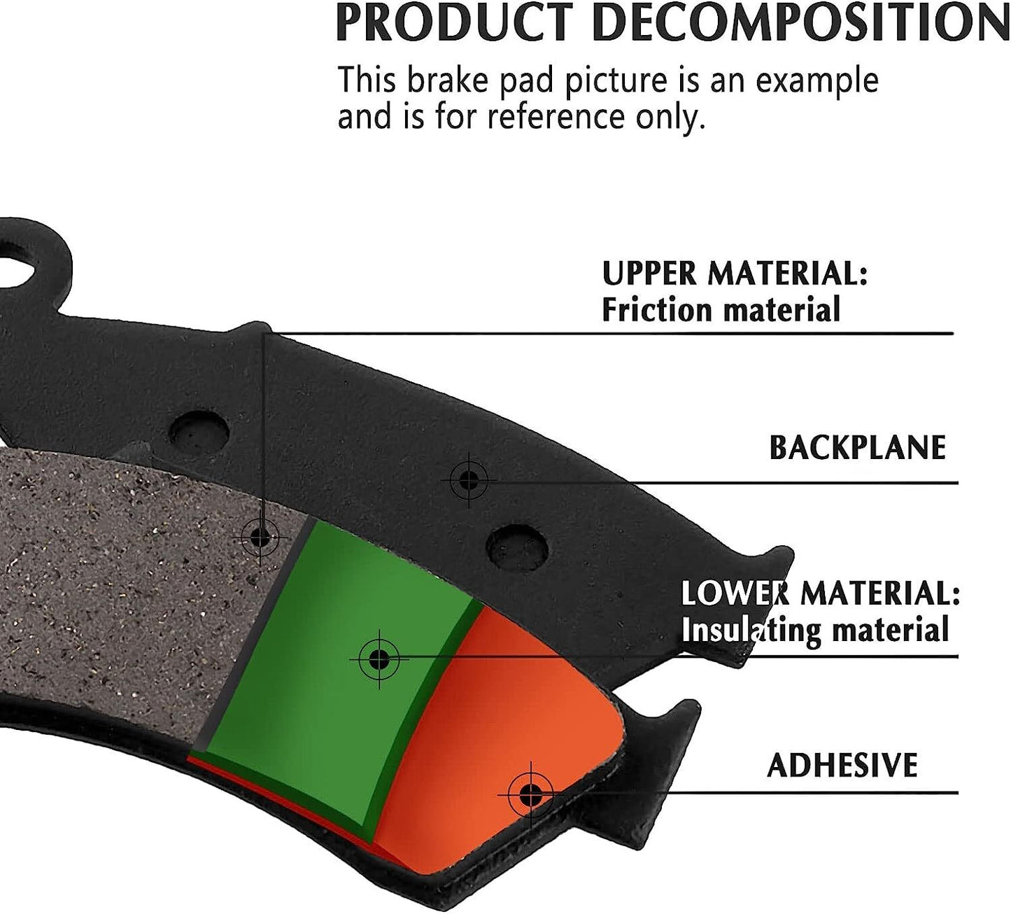 Front Rear Brake Pads for Honda CR125R 2002 2003 2004 2005 2006 2007
