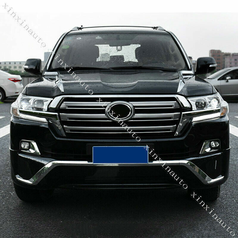 ABS Chrome Front Bumper Lip Strip Replace for Toyota for Land Cruiser LC200 2016-21