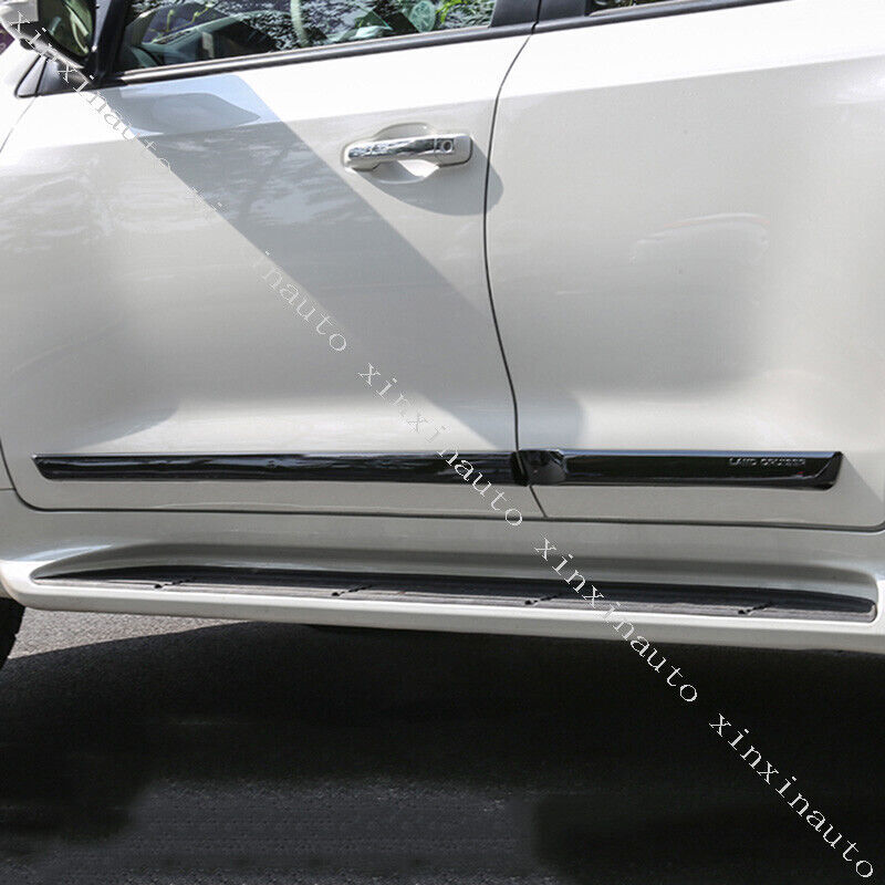 for Land Cruiser LC200 2008-21 Black ABS Side Door Body Molding Strip Guard Trim