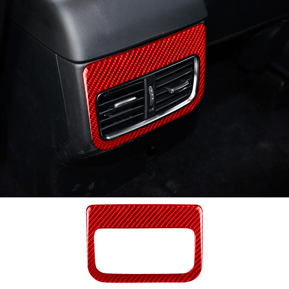 Red Carbon Fiber Interior Rear Air Vent Outlet Panel Trim for Mazda CX-5 2017-21