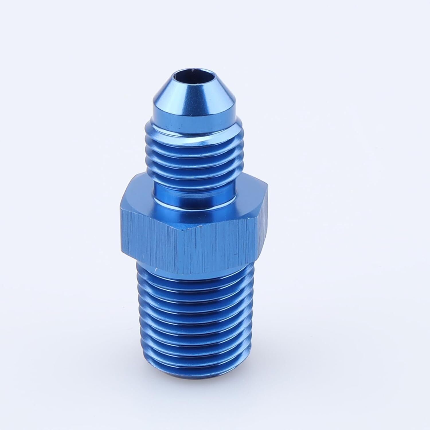 2Pcs 4AN AN4 Male Flare to 1/4 NPT Pipe Thread Fitting Adapter Aluminum Blue